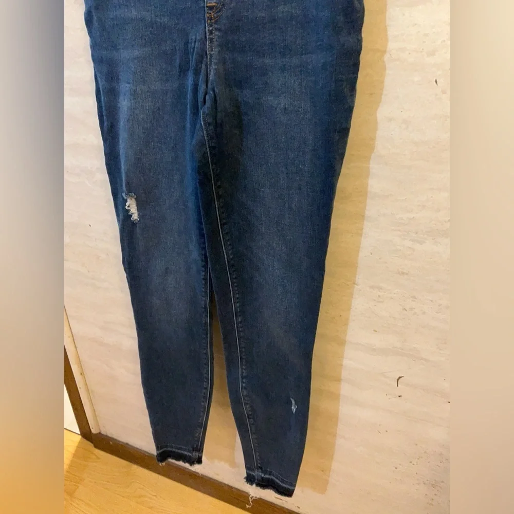 SPANX Distressed Ankle Skinny Jeans High-Rise Tummy Shaping